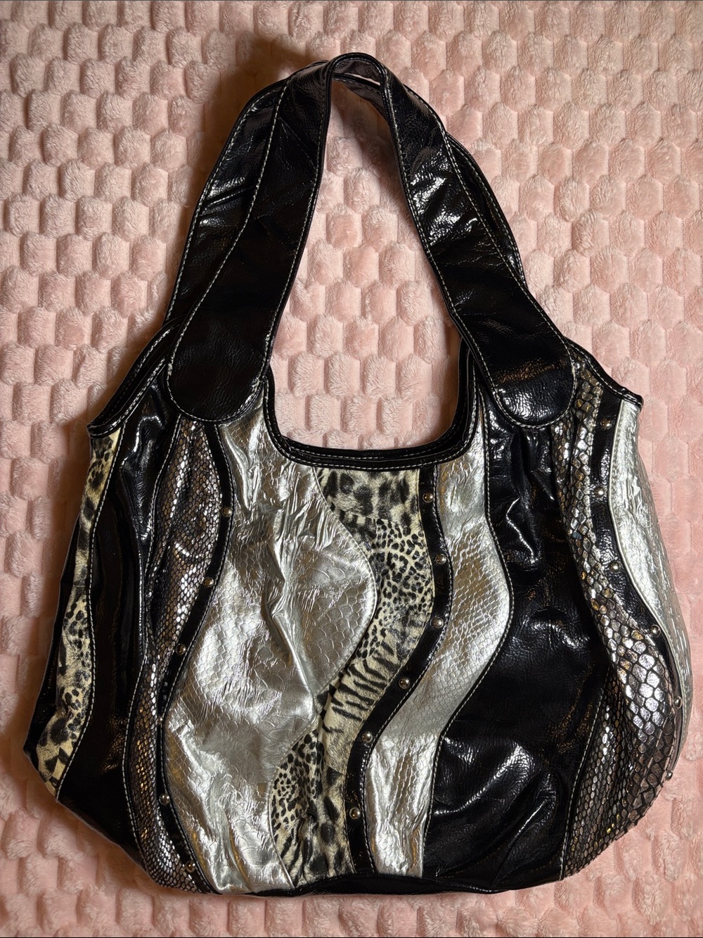 🖤 Y2K/ Vintage Glam Patchwork Shoulder Bag 🩶